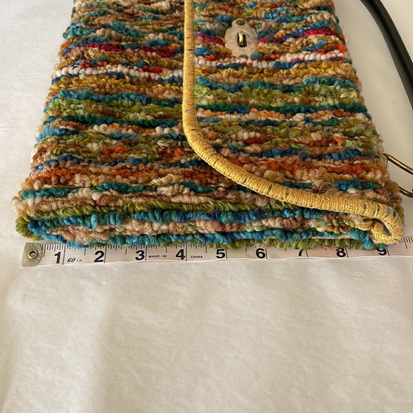 Jerry Terrence vintage carpet bag the original gold hardware brown strap multi - Picture 10 of 15